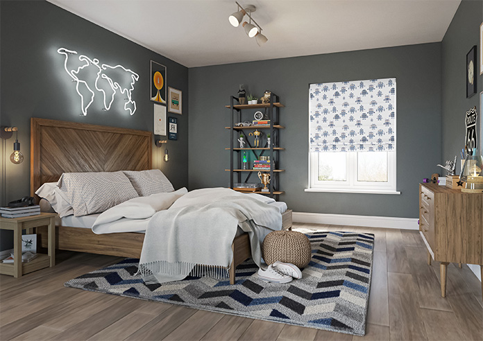 Robo Town, Cyborg Grey - Roman Blind - Image 6